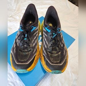 Hoka Speedgoat 5 Men's Black Black and Yellow Athletic Shoes